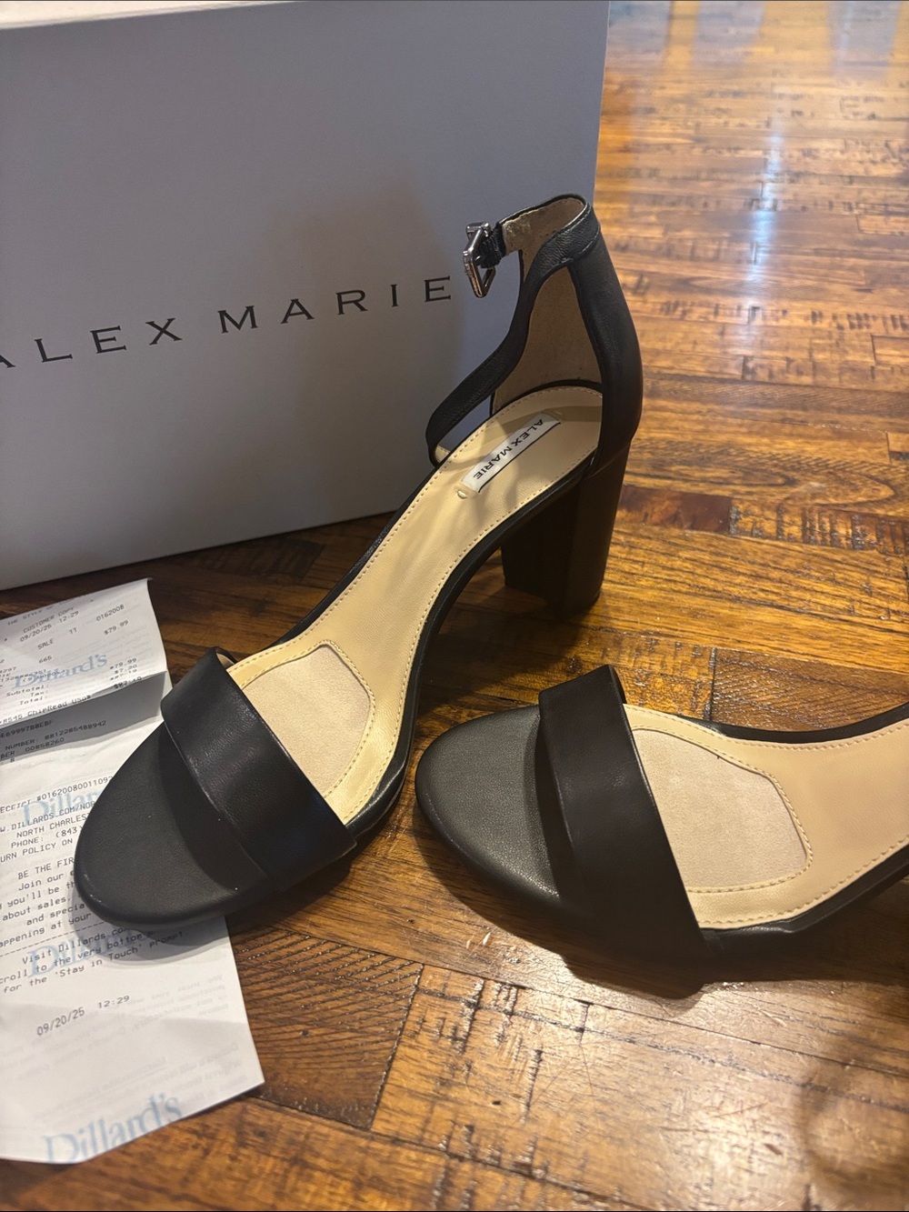 Alex Marie Black Open-Toe Ankle-Strap Sandals